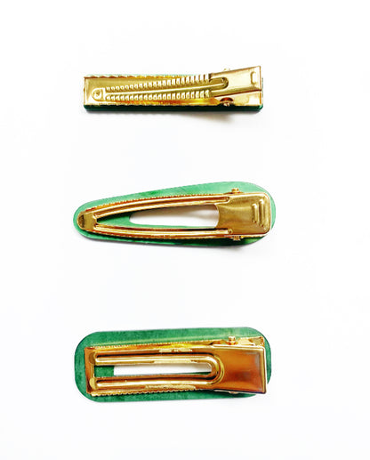 Emerald Green Hair Clips Set - High Maintenance Jewellery