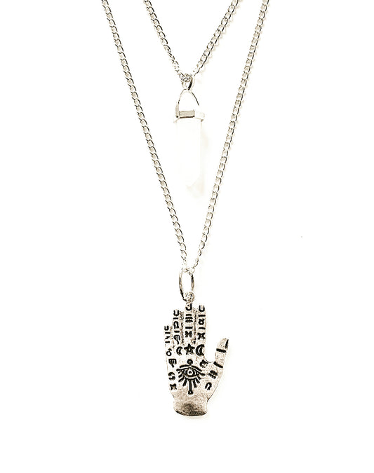 Palm Reading Rules & Rose Quartz Crystal Necklace - High Maintenance Jewellery