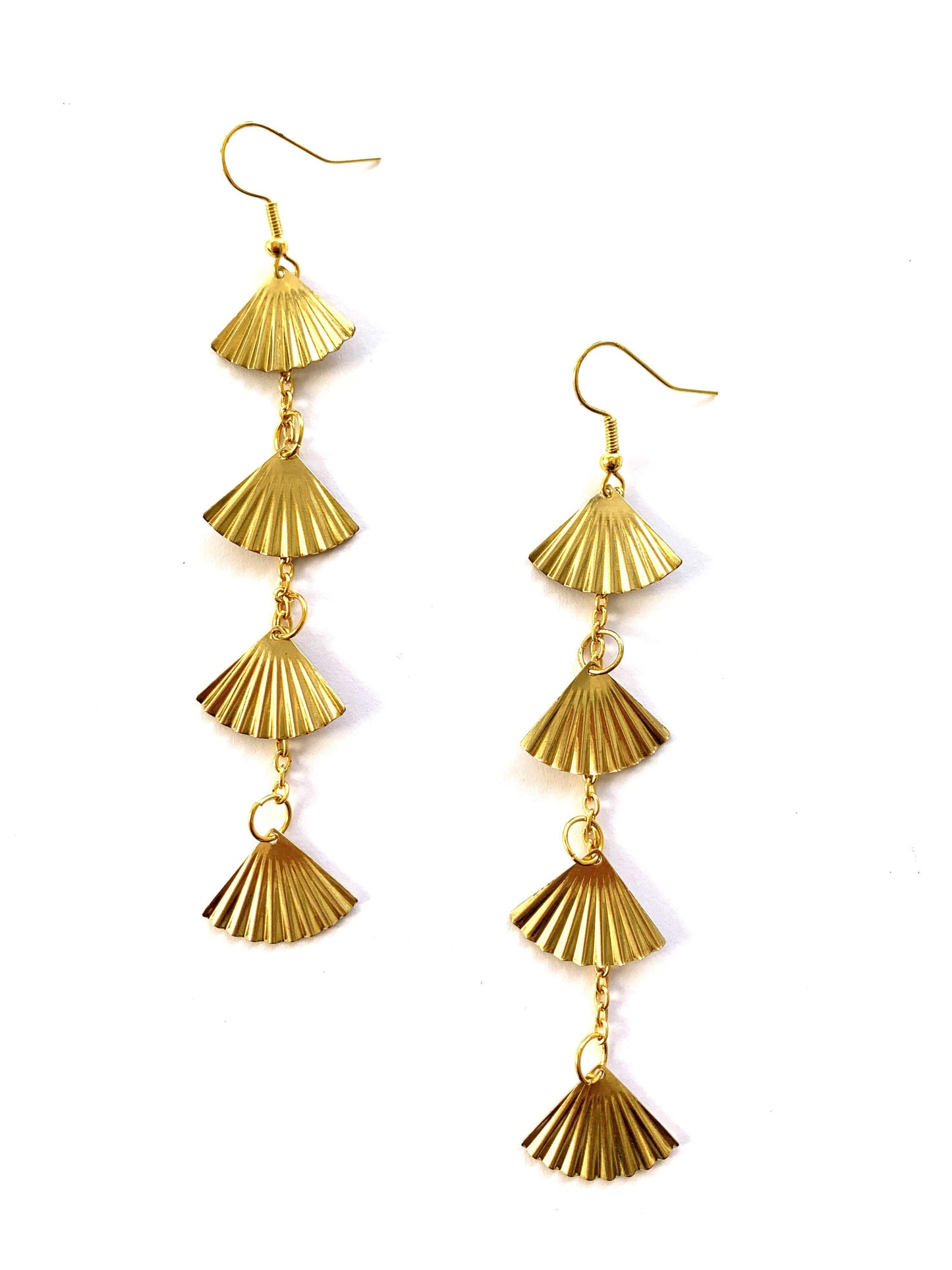 Gold Fan Statement Earrings - highmaintenancejewellery