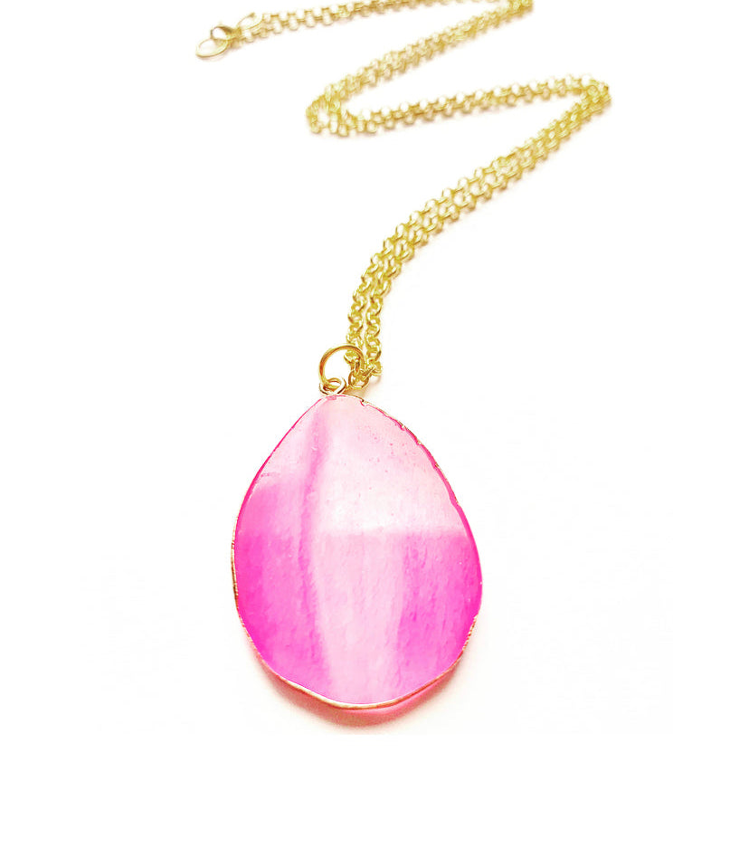 Fuchsia Pink & Gold Necklace - High Maintenance Jewellery