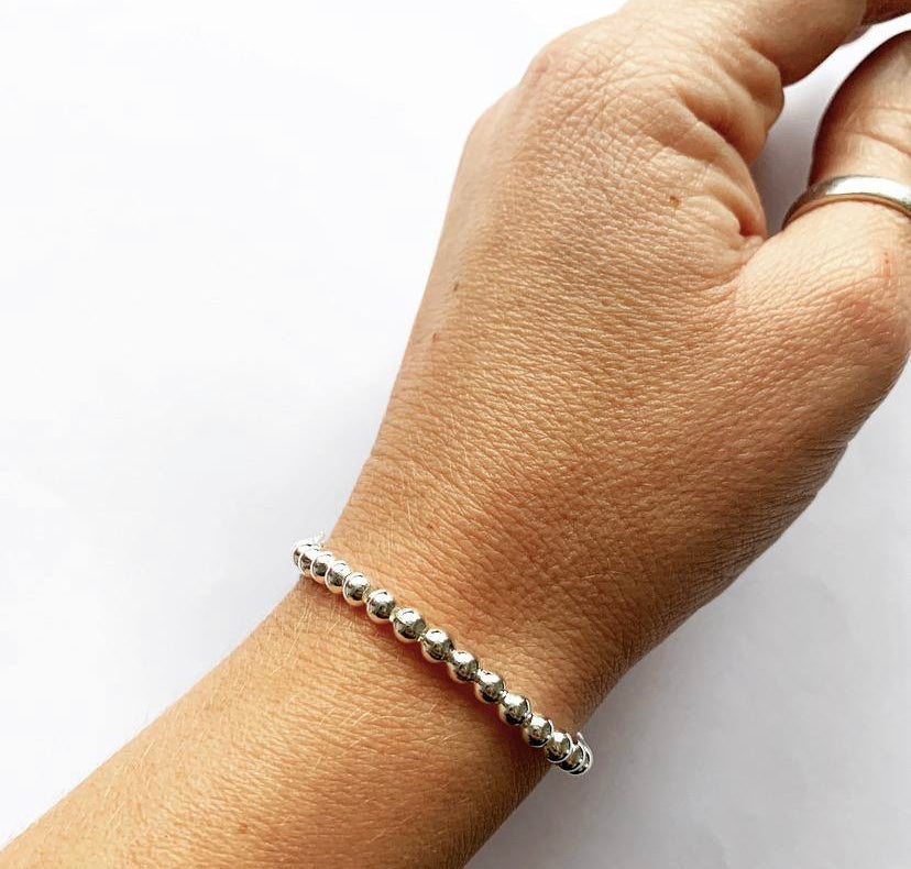 Sterling Silver Beaded Stacking Style Bracelet - High Maintenance Jewellery