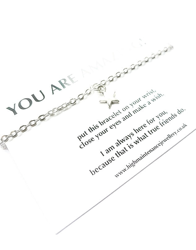 ‘You Are Amazing’ Star Charm Friendship Bracelet - High Maintenance Jewellery