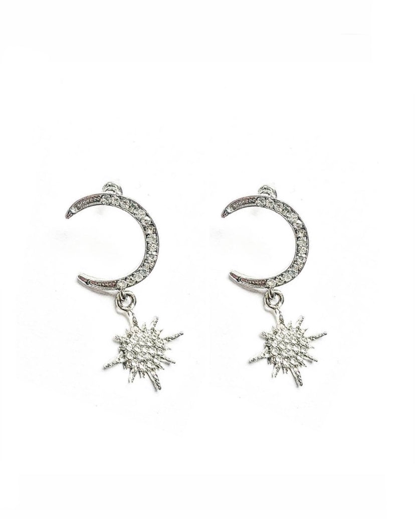 Moon & Star Sparkle Earrings - High Maintenance Jewellery