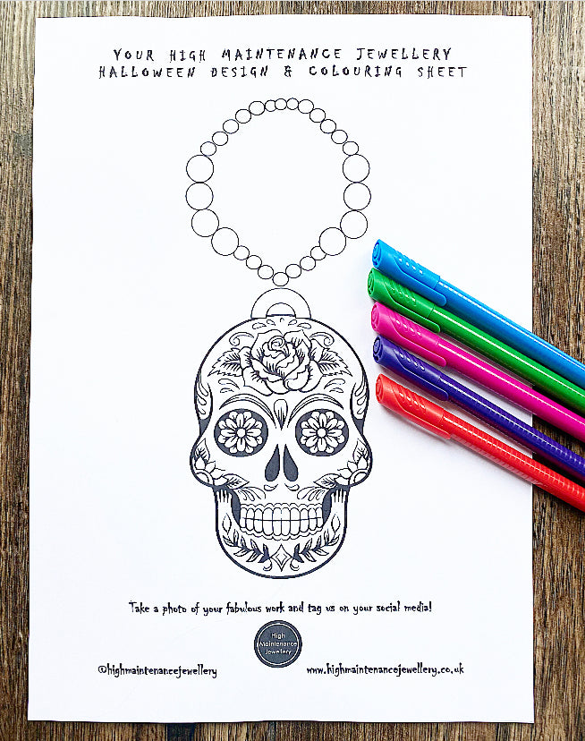Free Printable ‘Day of the Dead’ Design - High Maintenance Jewellery
