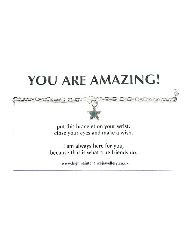 ‘You Are Amazing’ Star Charm Friendship Bracelet - High Maintenance Jewellery