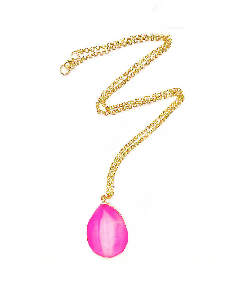 Fuchsia Pink & Gold Necklace - High Maintenance Jewellery