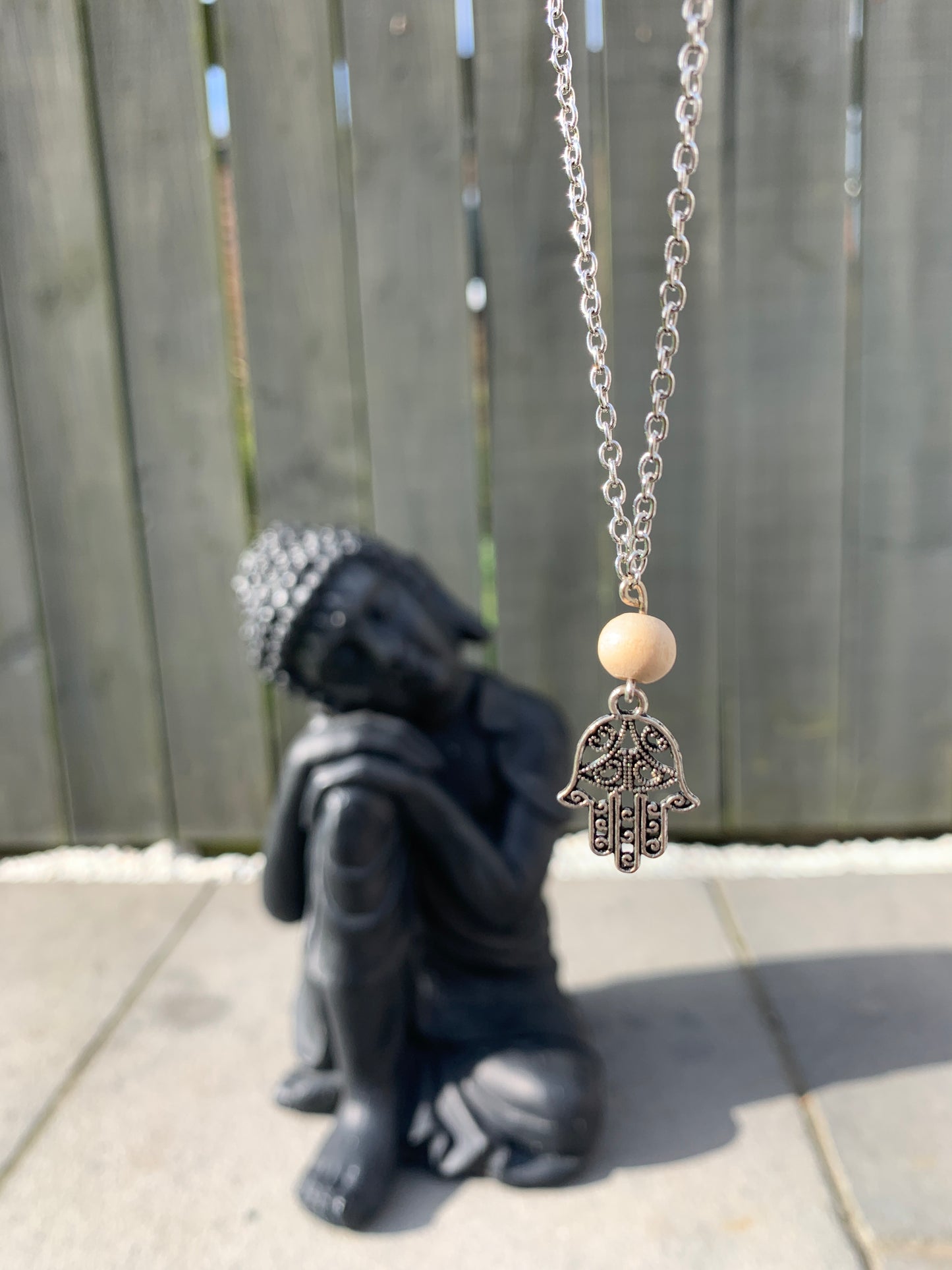 Hamsa Hand Charm Necklace (16” chain) - highmaintenancejewellery