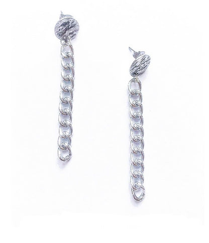 Silver Serpent Chain Drop Earrings - High Maintenance Jewellery