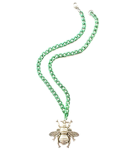 Queen Bee & Metallic Green Necklace - High Maintenance Jewellery