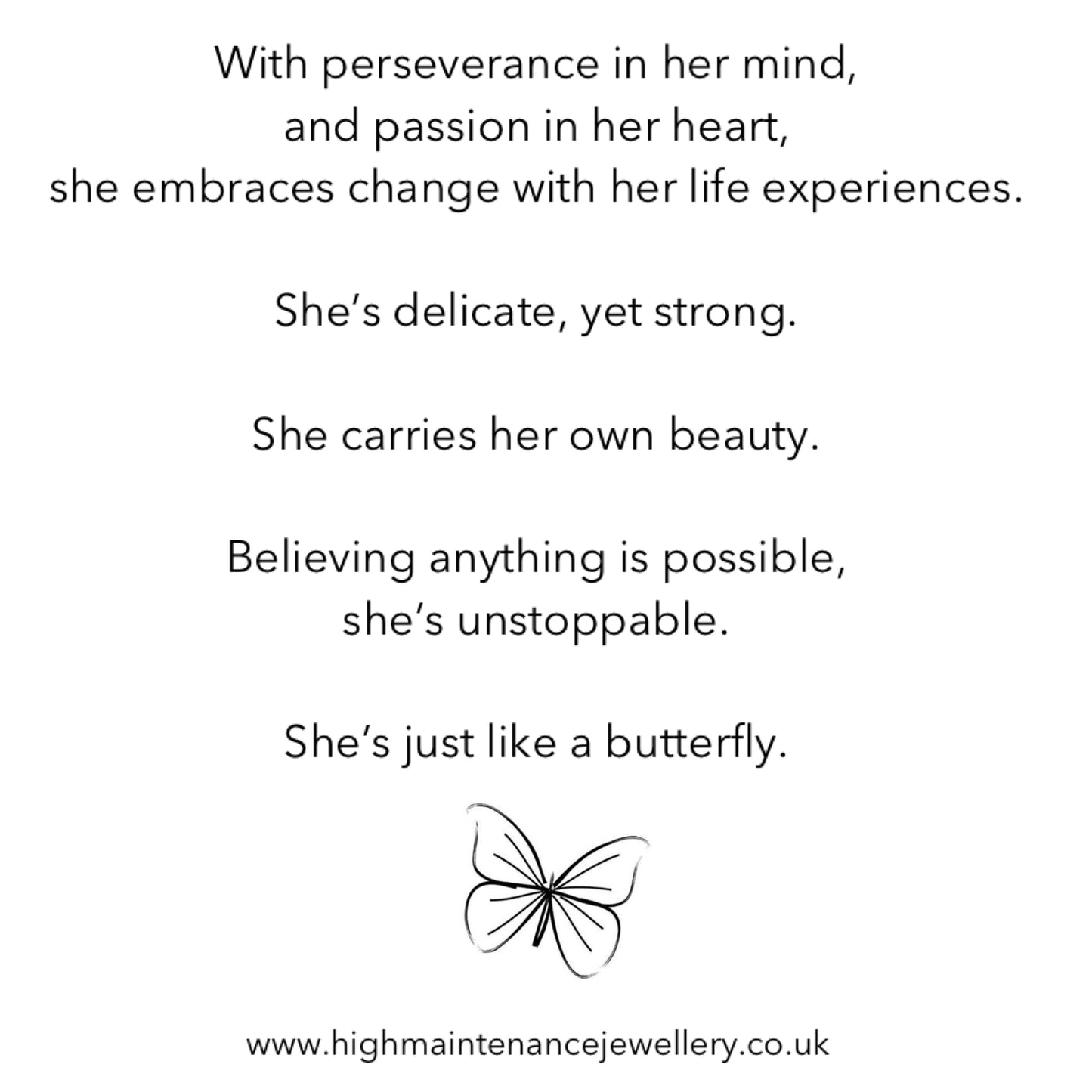 ‘She’s like a Butterfly’ - Sterling Silver Necklace - highmaintenancejewellery
