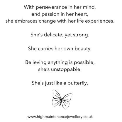 ‘She’s like a Butterfly’ - Sterling Silver Necklace - highmaintenancejewellery