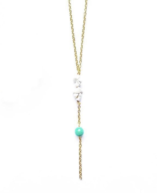 White Howlite & Turquoise Crystal Necklace - High Maintenance Jewellery