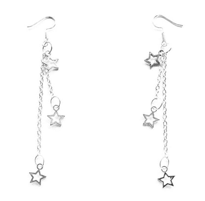 Trio Silver Star Drop Earrings - highmaintenancejewellery