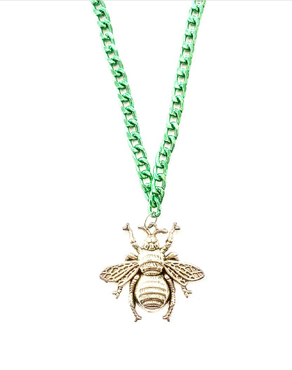 Queen Bee & Metallic Green Necklace - High Maintenance Jewellery